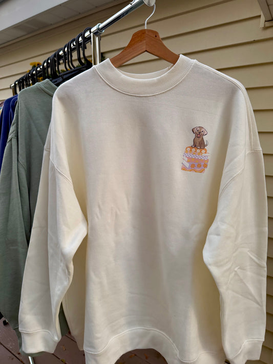 Books & Dogs Oversized Crewneck