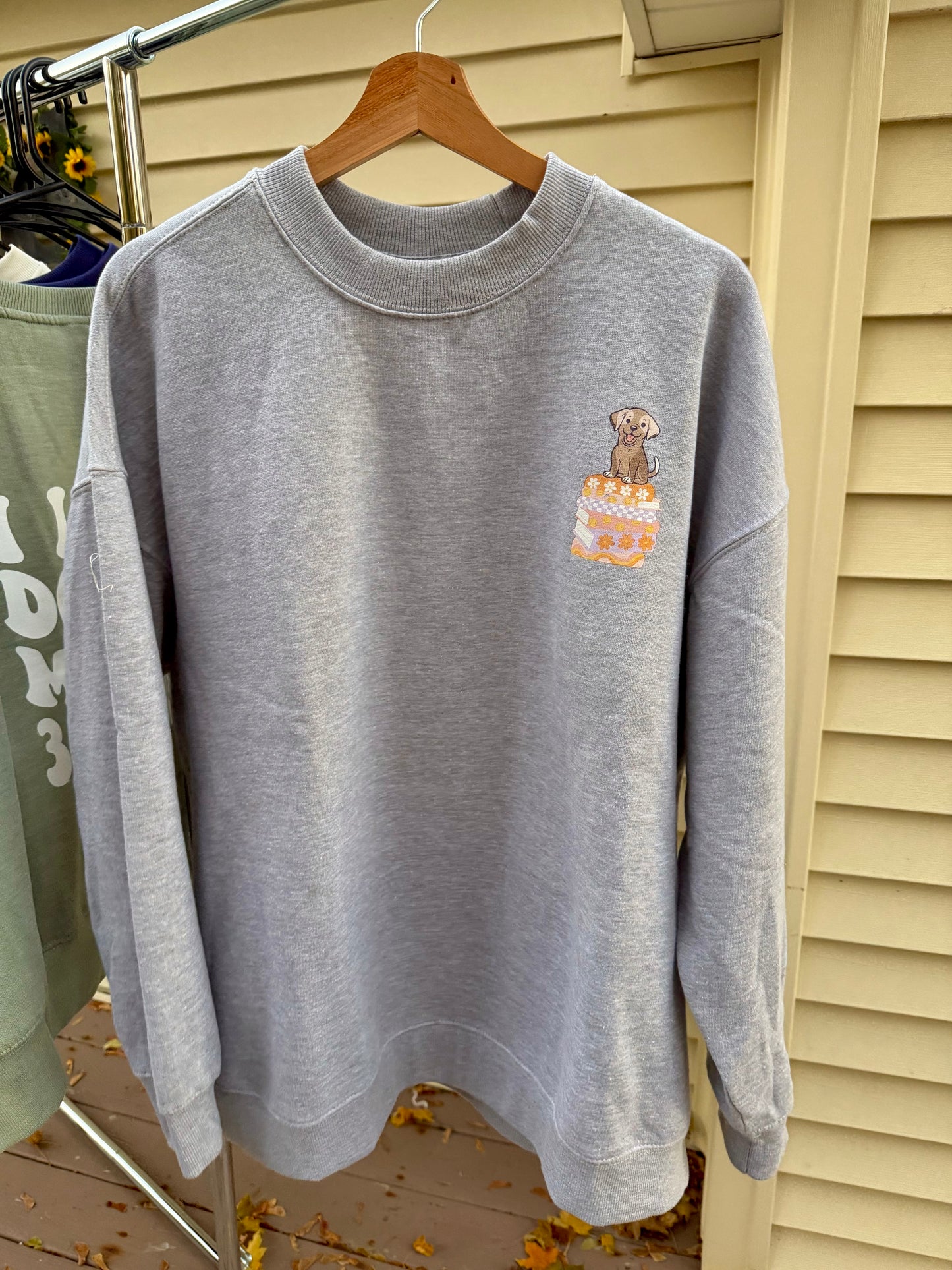 Books & Dogs Oversized Crewneck