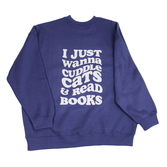 Cats & Books Oversized Crewneck