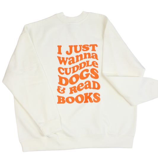Books & Dogs Oversized Crewneck