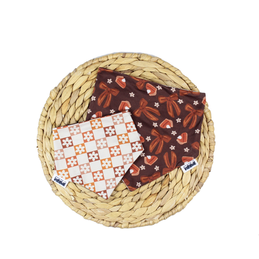 Pumpkin Spice Bows Dog Bandana