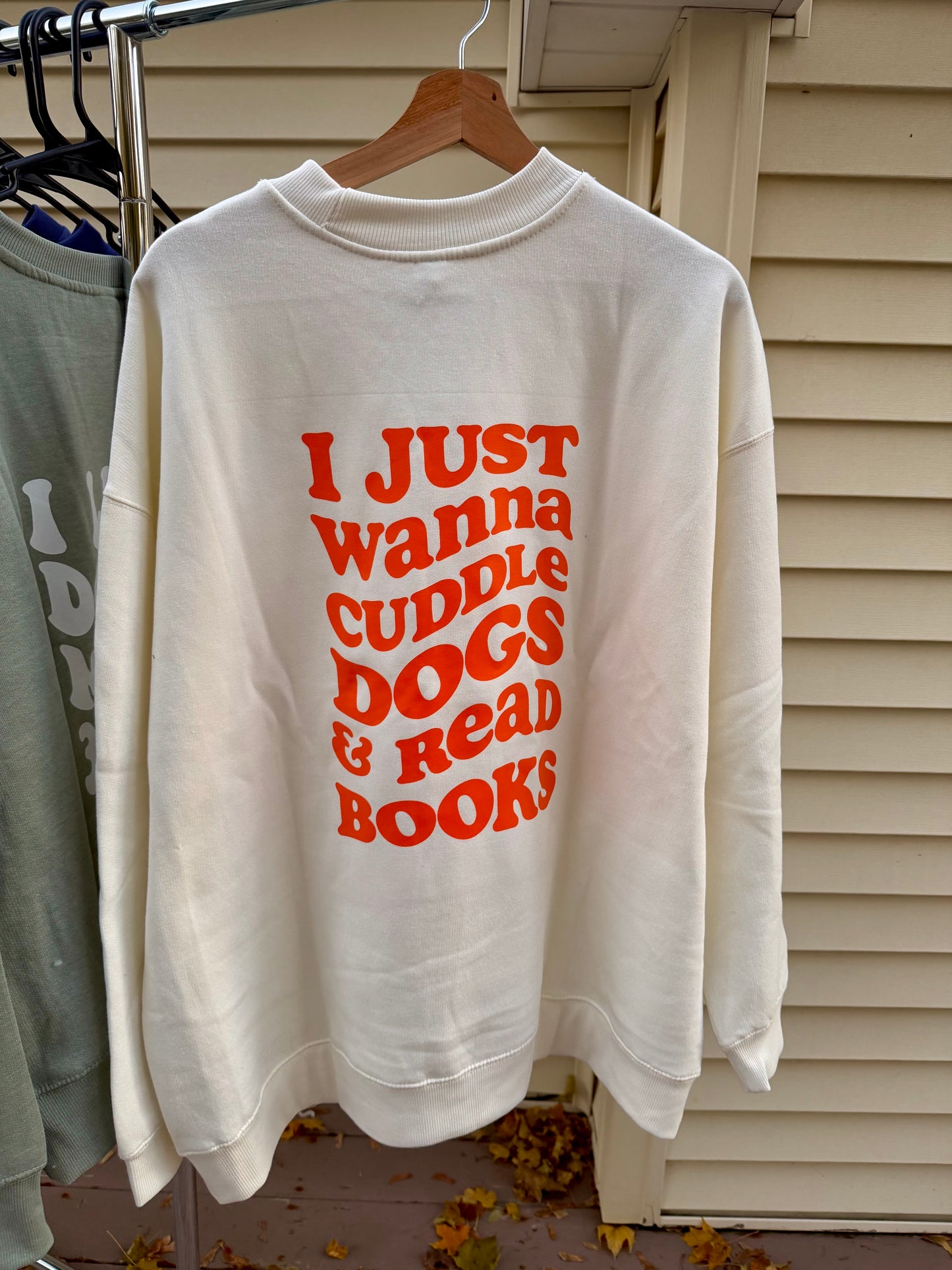 Books & Dogs Oversized Crewneck