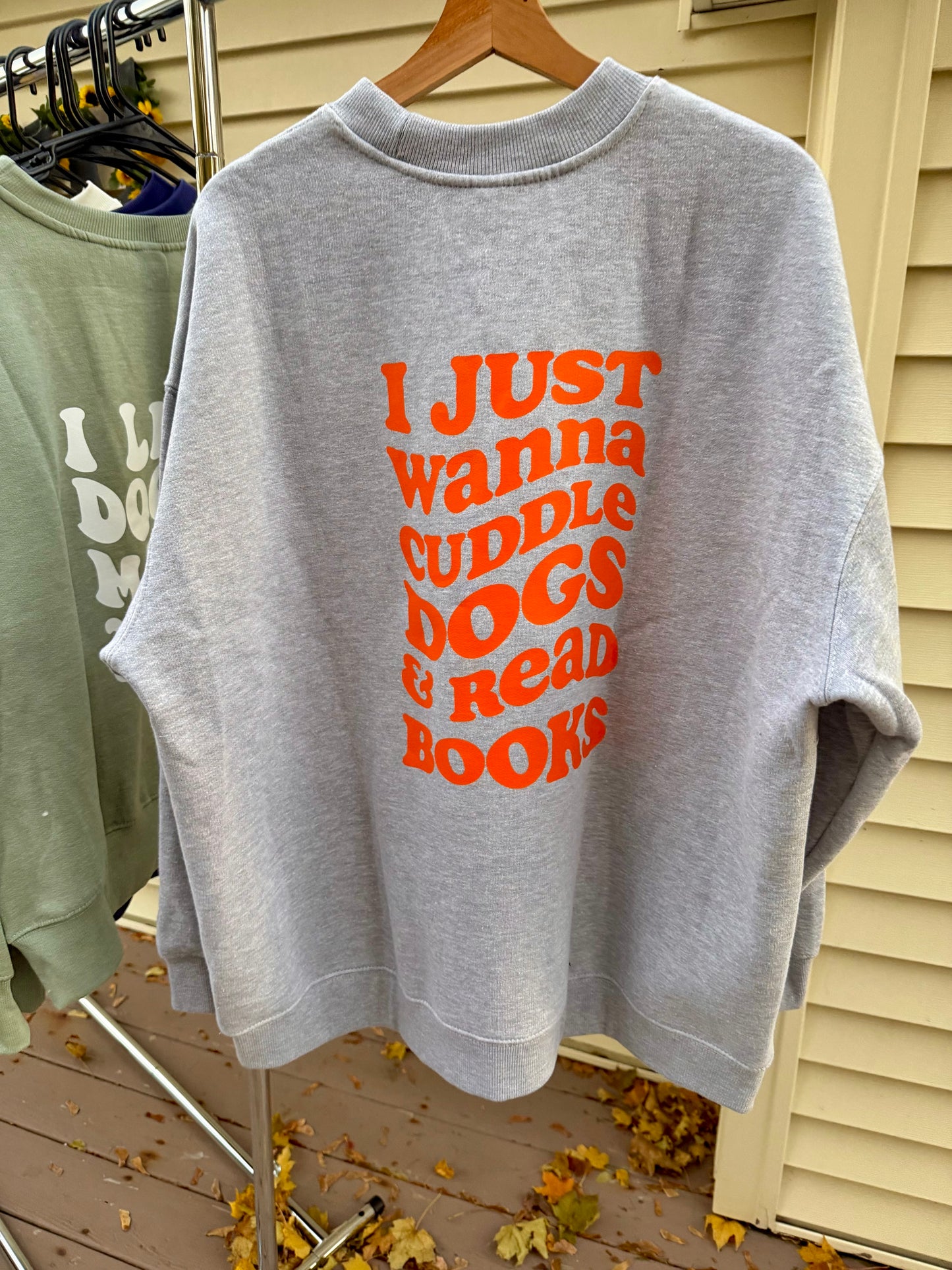 Books & Dogs Oversized Crewneck